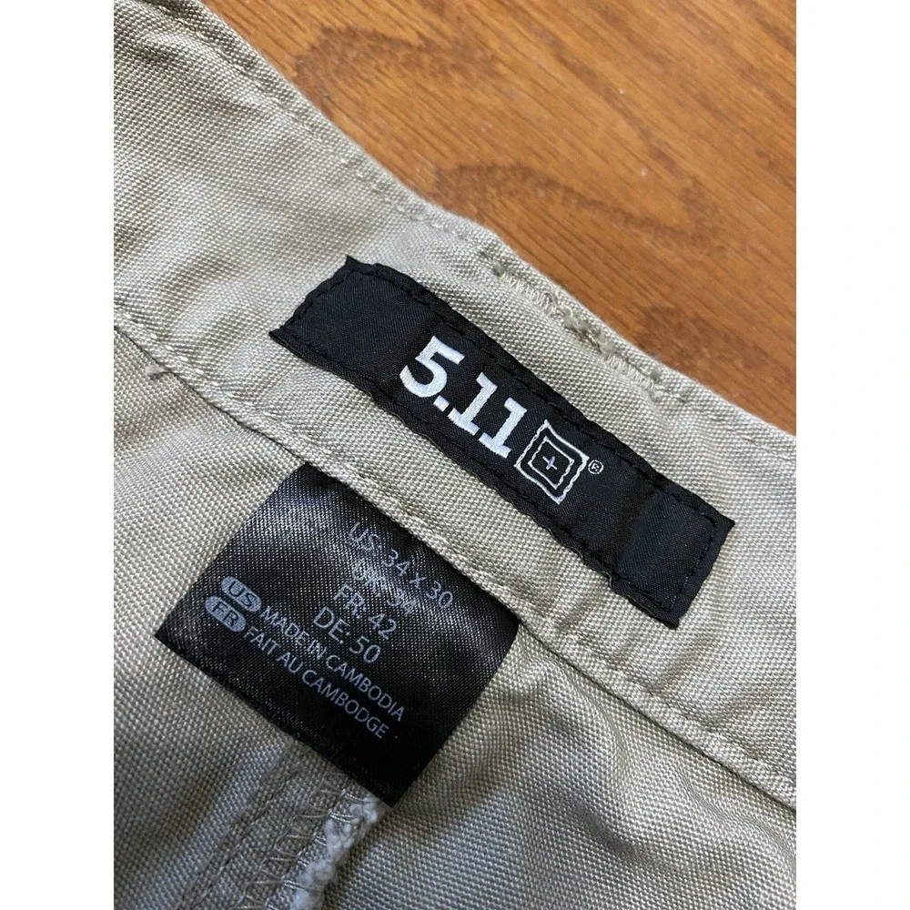 511 Tactical Pants Tactile Pro Men's 34x30‎ Cargo Stone Khaki Rip Stop Utility
